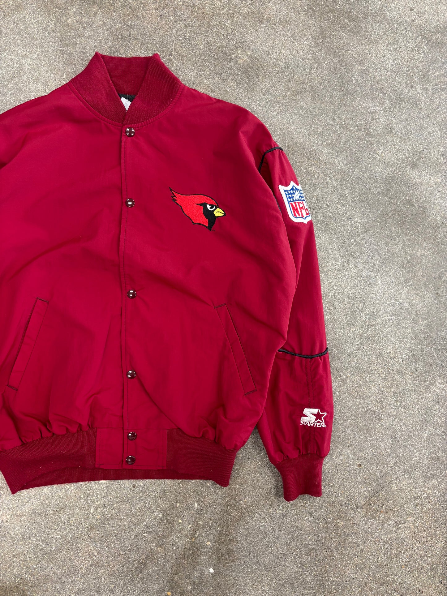 (L) Vintage 90s Starter Arizona Cardinals Button Up Lightweight Jacket
