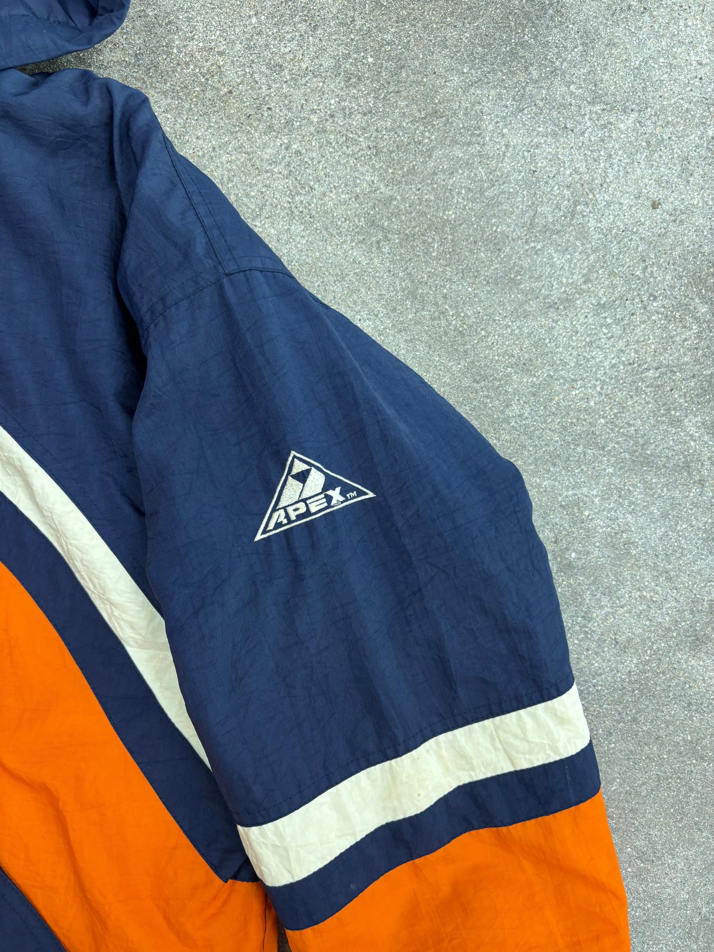 (M) Vintage 90s Apex Chicago Bears 1/4 Zip Up Puffer Jacket