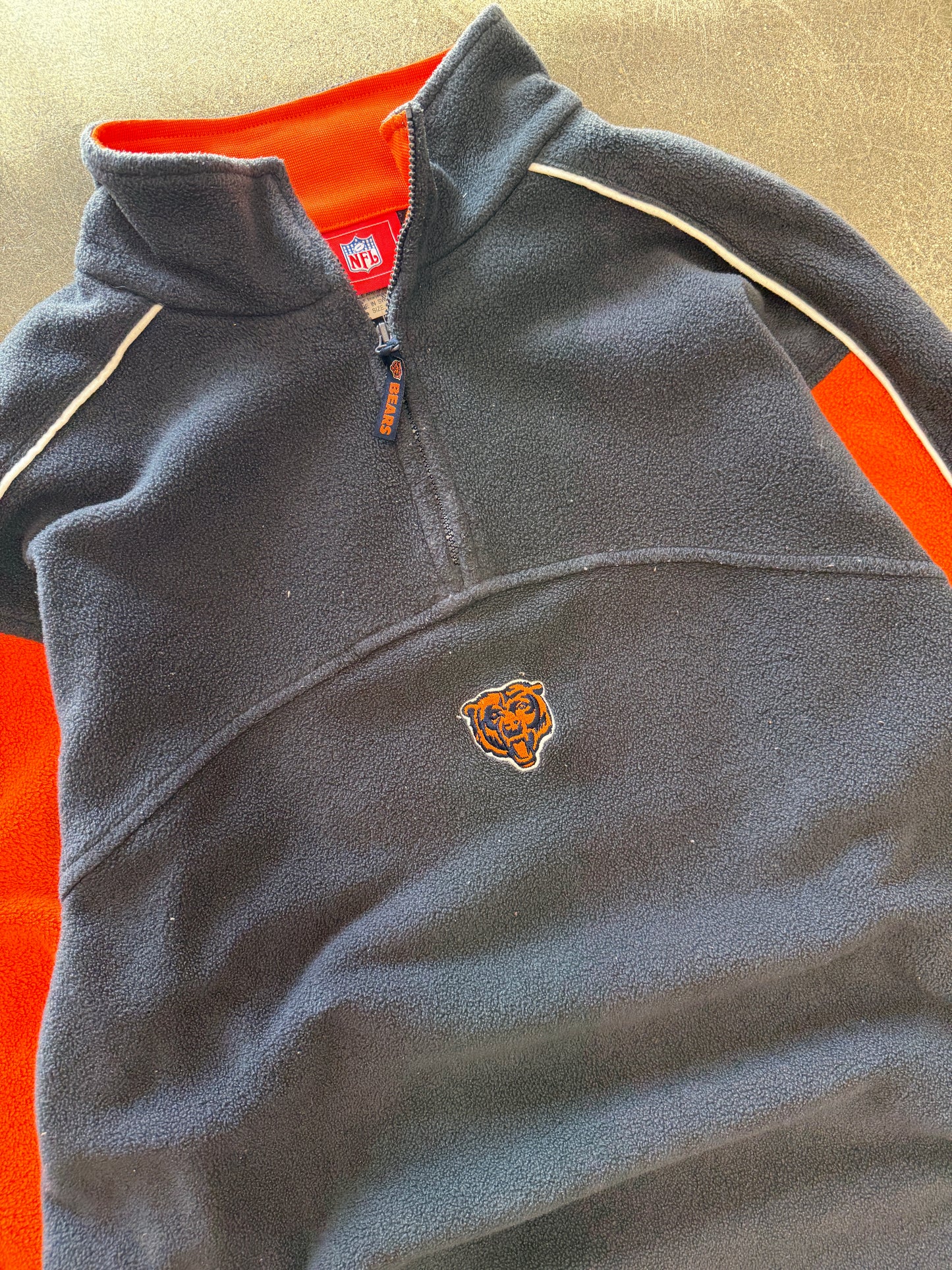 (L) Vintage Chicago Bears Quarter Zip Fleece
