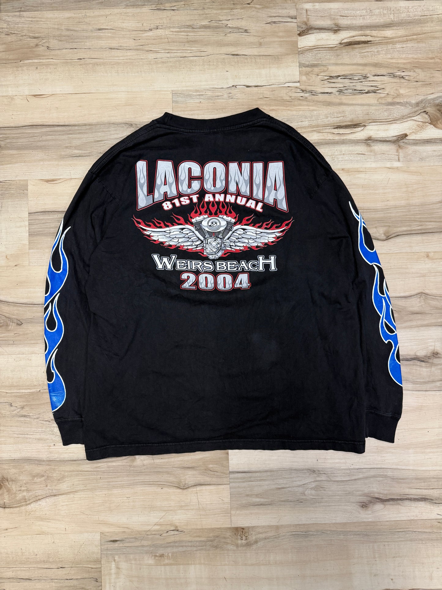 (L) Vintage 00s Biker Flame Long Sleeve shirt