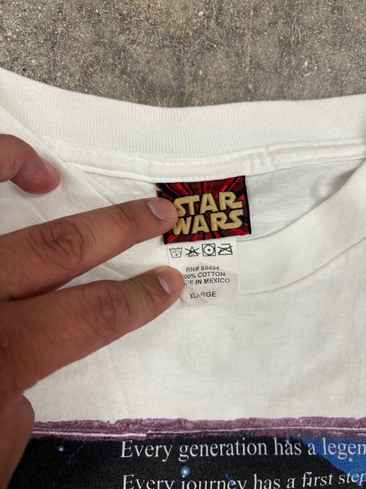 (L/XL) Vintage Star Wars Ep. 1 The Phantom Menace Movie Promo Release Date Tee Shirt