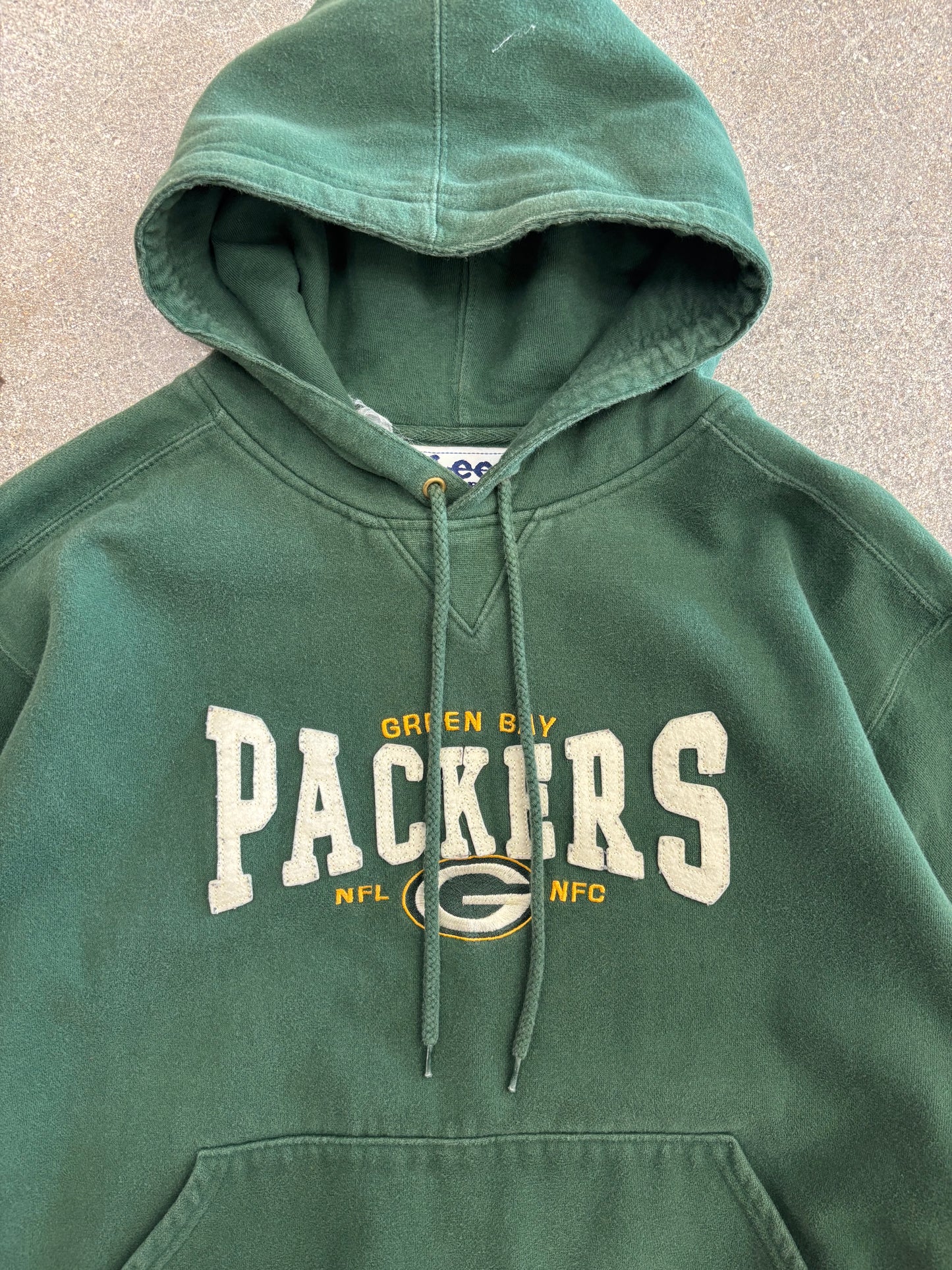 (M) Vintage 90s Lee Sports Green Bay Packers Green Hoodie