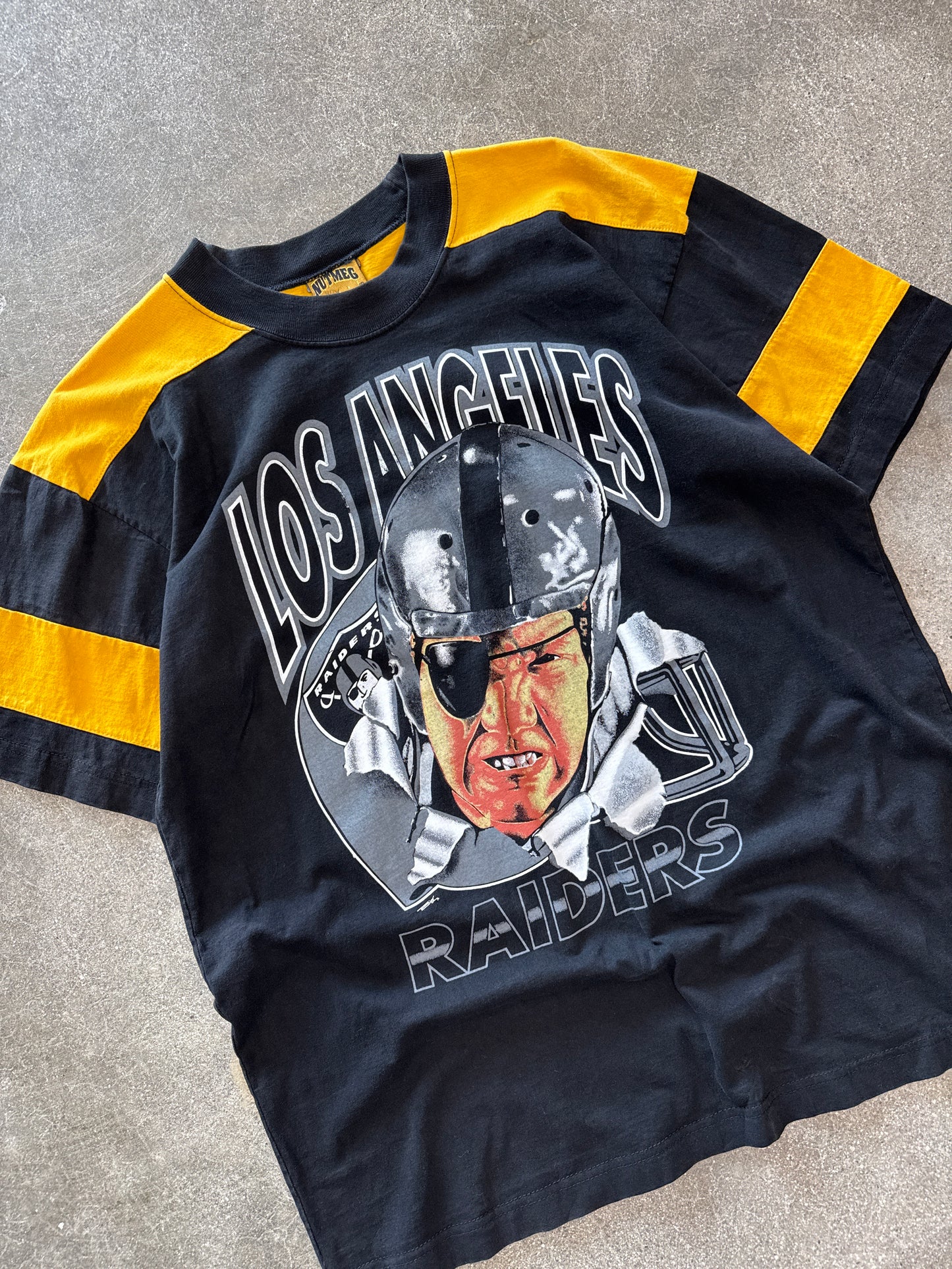 (L) Vintage Nutmeg Los Angeles Raiders Jersey Shirt