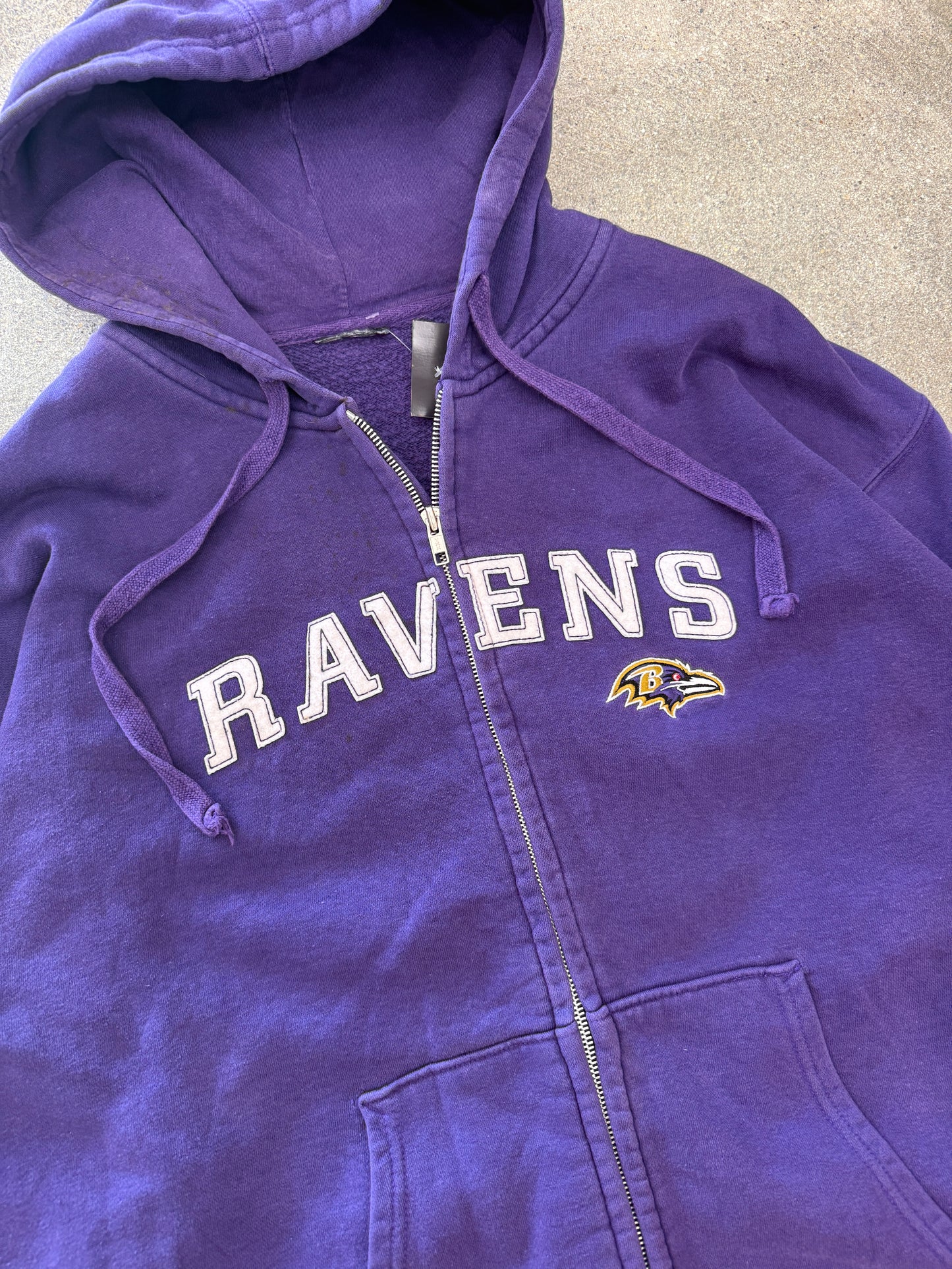 (XL) Vintage Baltimore Ravens Zip Up Hoodie