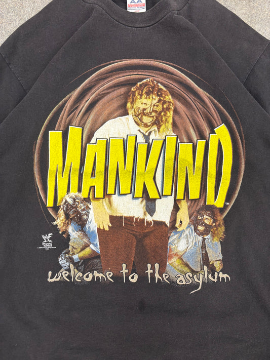 (L) Vintage 1998 WWF Mankind Nick Foley T-Shirt
