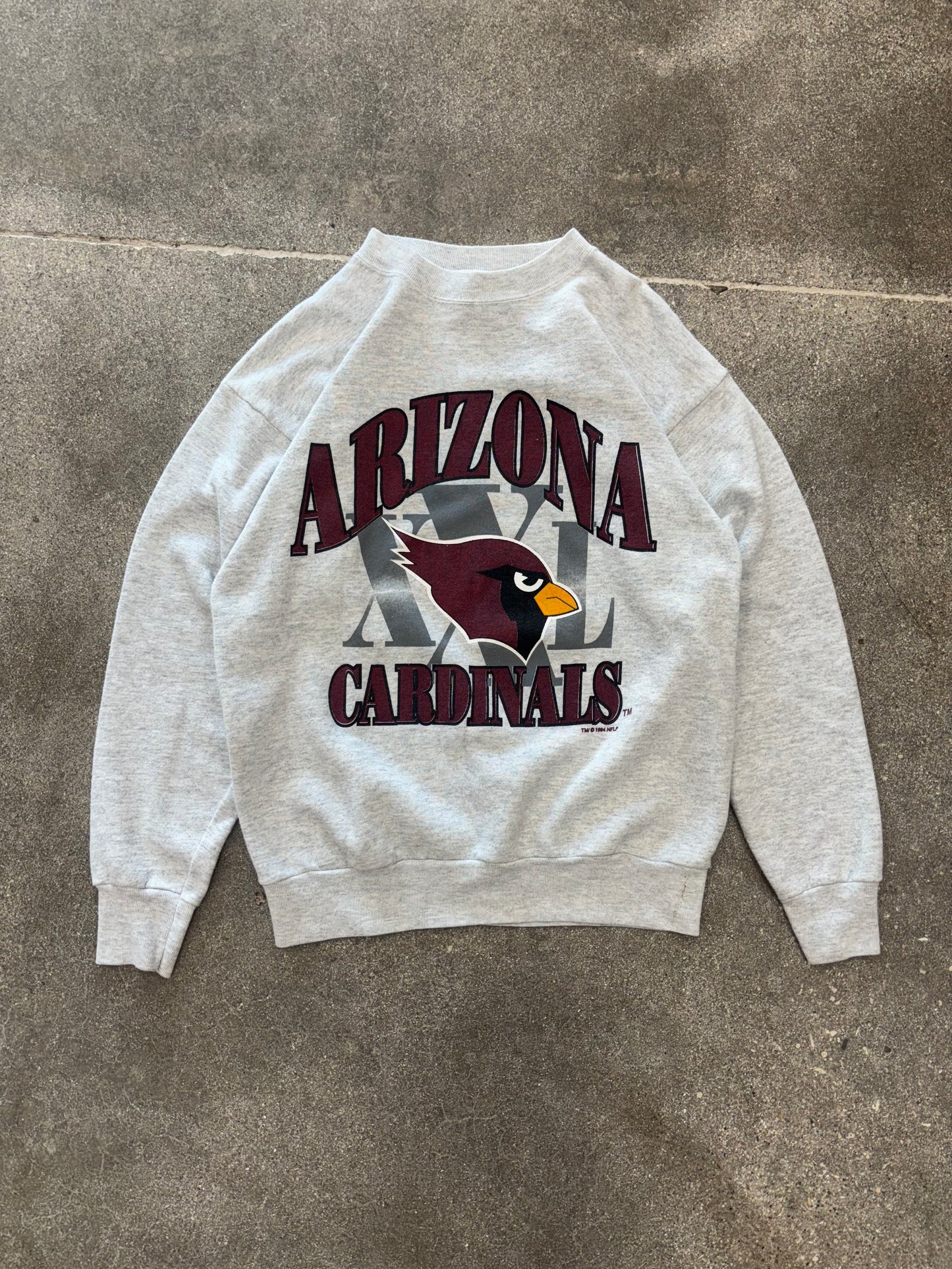 (L) Vintage 1994 Competitor Arizona Cardinals White Crewneck