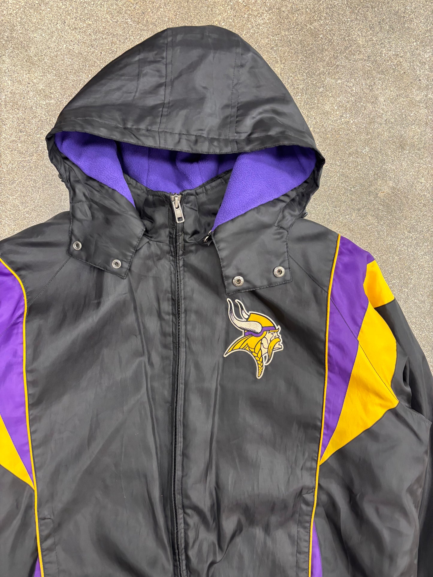 (L) NFL Minnesota Vikings Black Zip Up Jacket