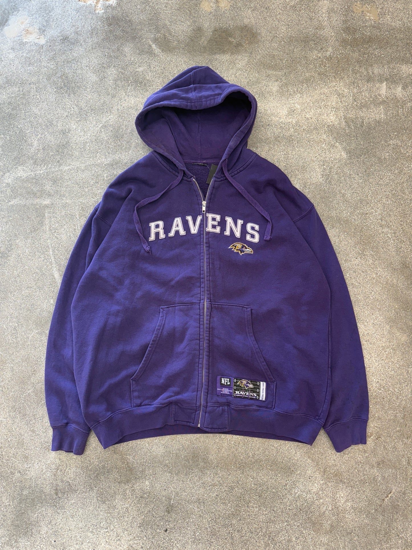 (XL) Vintage Baltimore Ravens Zip Up Hoodie
