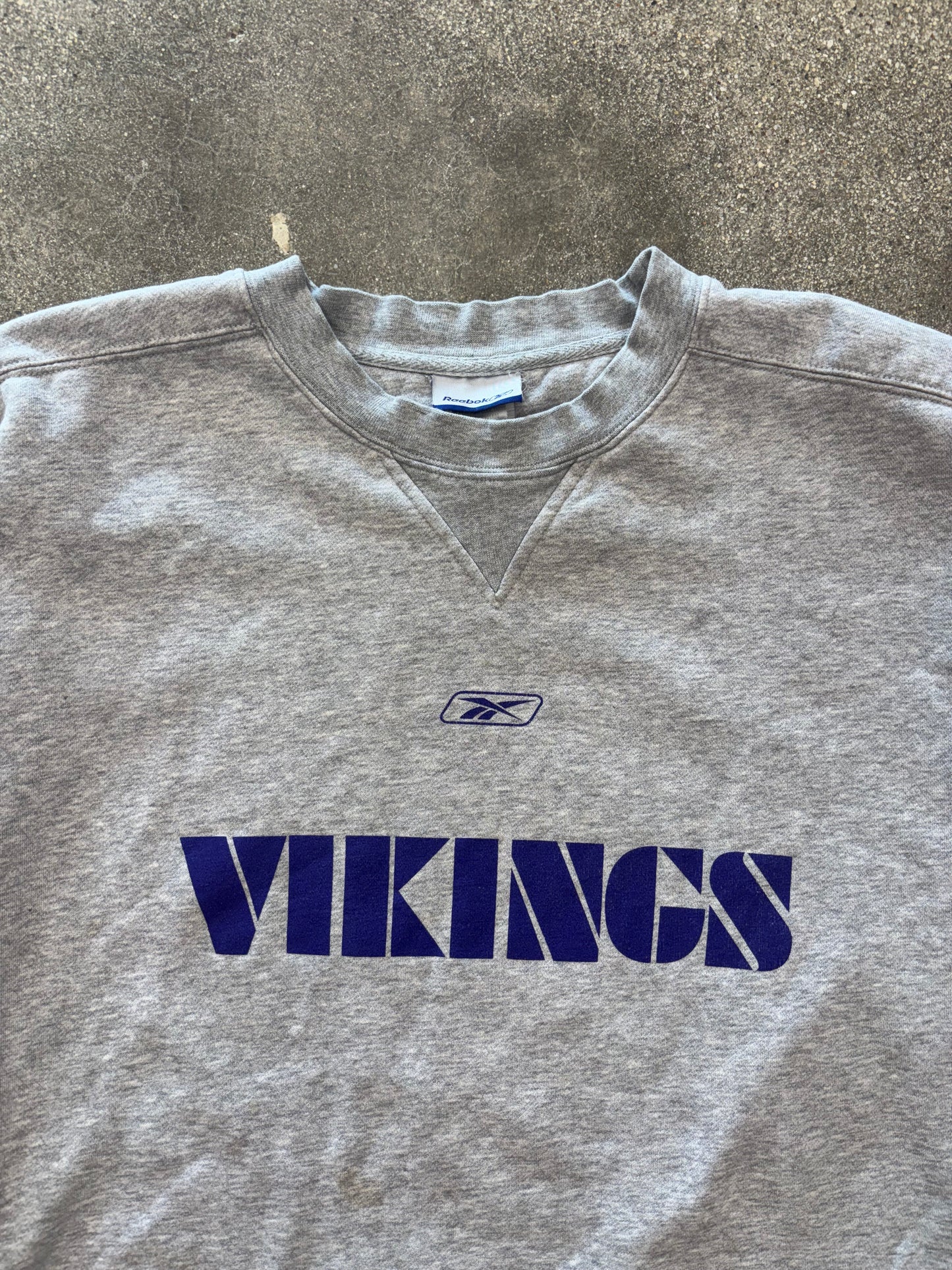 (XXL) Vintage 00s Reebok Minnesota Vikings Grey Crewneck