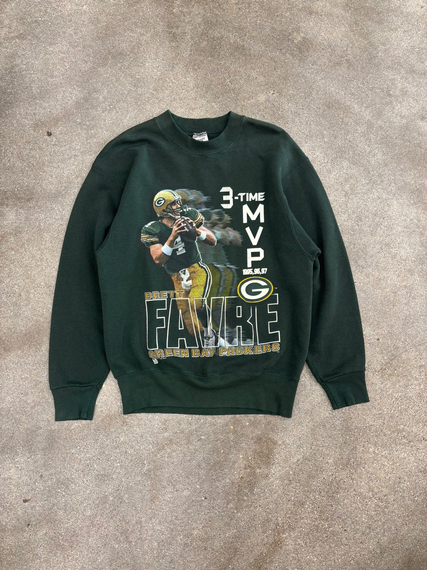(M) Vintage 90s Fruit of the Loom Green Bay Packers Farve #4 Crewneck