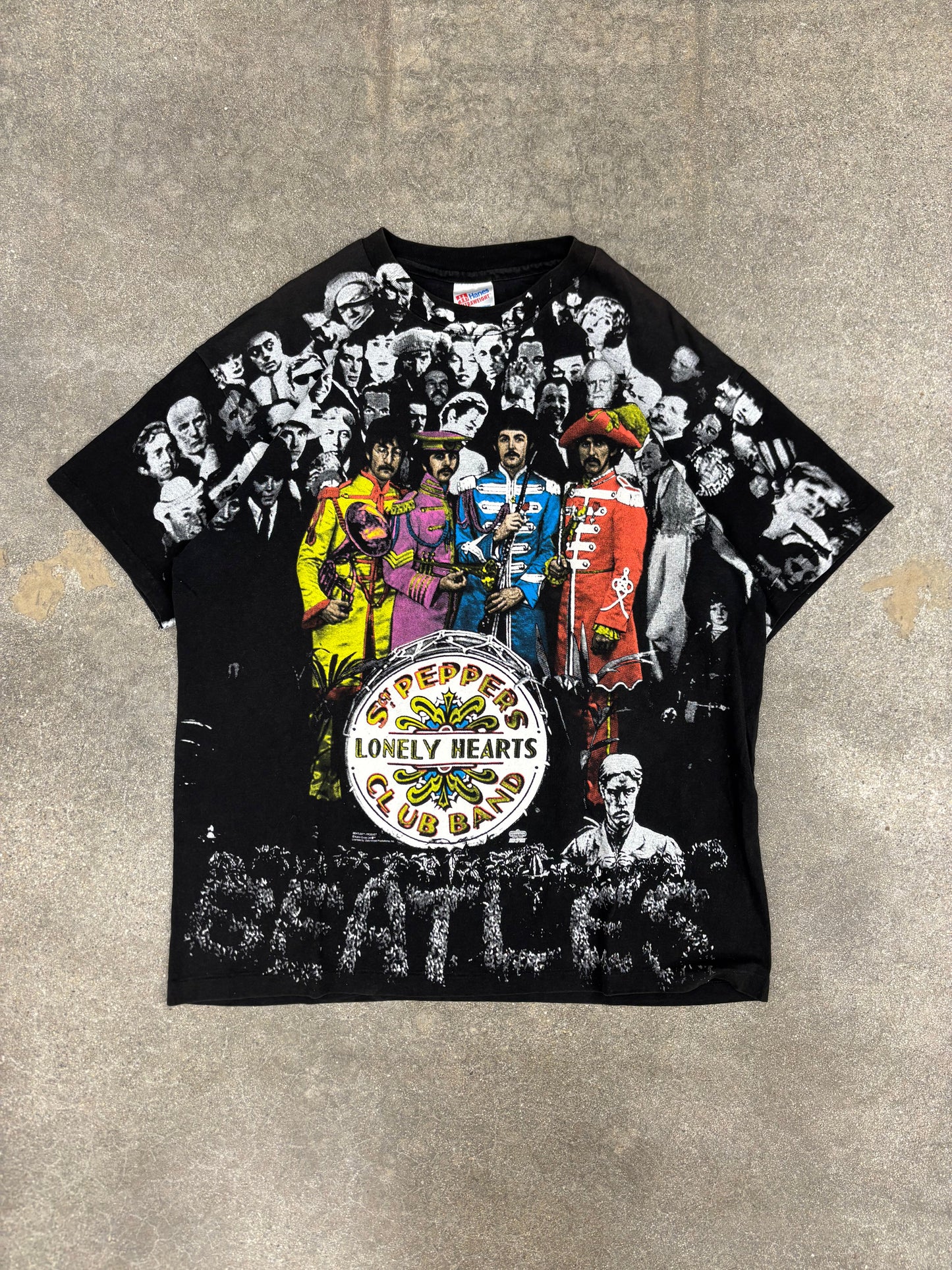 (XL) Vintage 90s Hanes Heavyweight Beatles AOP T-Shirt