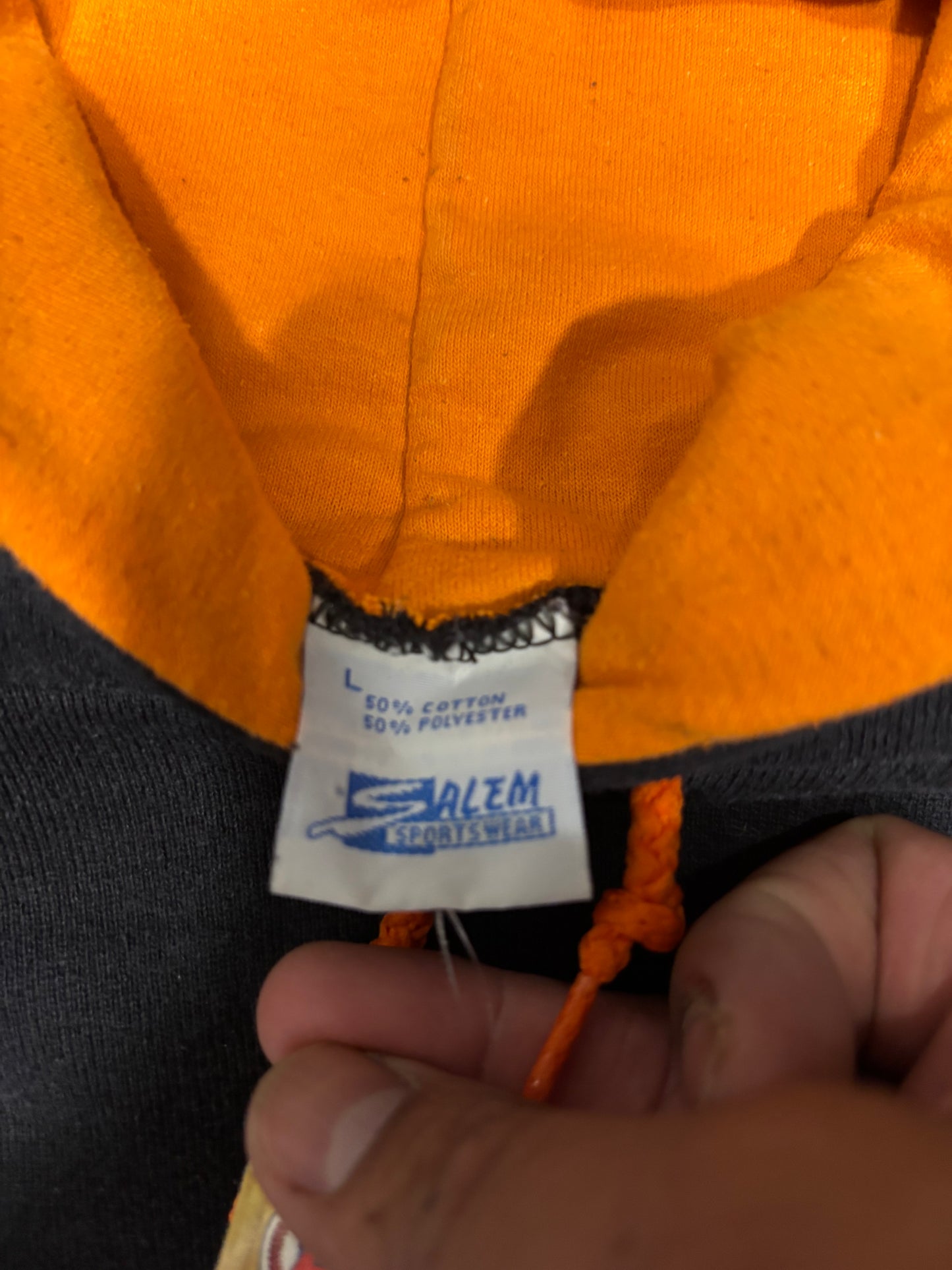 (M) Vintage 90s Salem Sportswear Chicago Bears Black Double Hood Hoodie