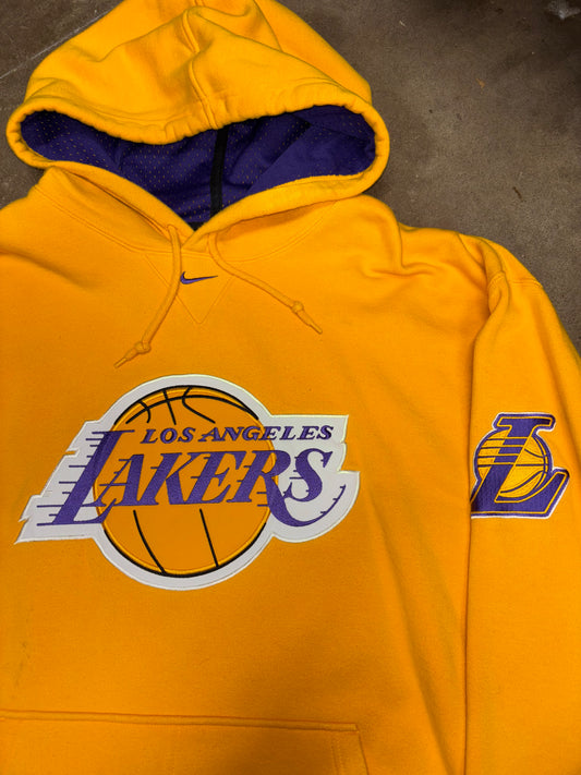 (XXL) Vintage 00s Nike Center Swoosh Los Angeles Yellow Hoodie