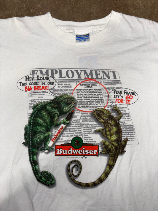 (XL) Vintage 90s Budweiser Lizards Beer T-Shirt