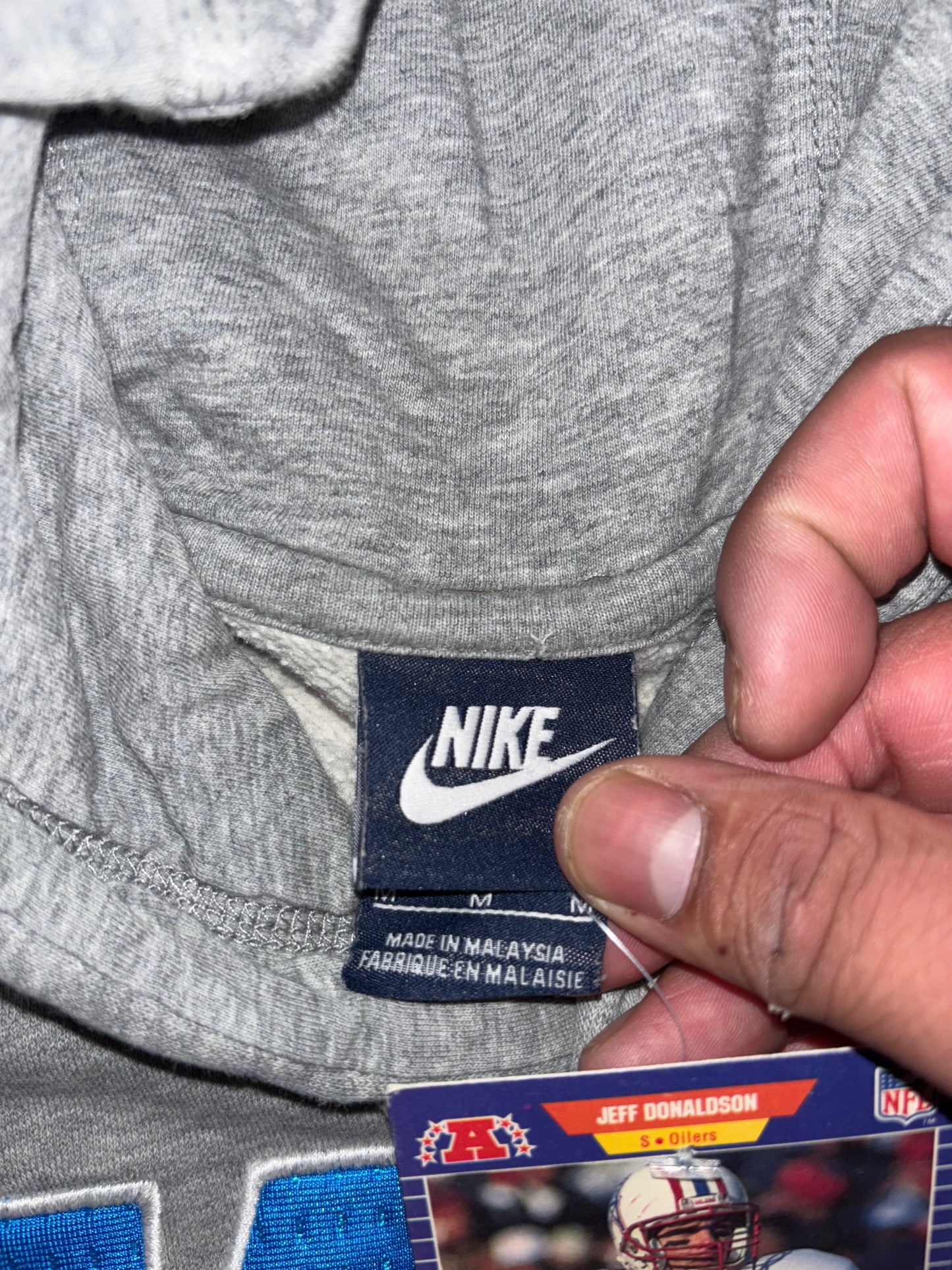 (M) Vintage 00s Nike Spellout Grey Hoodie