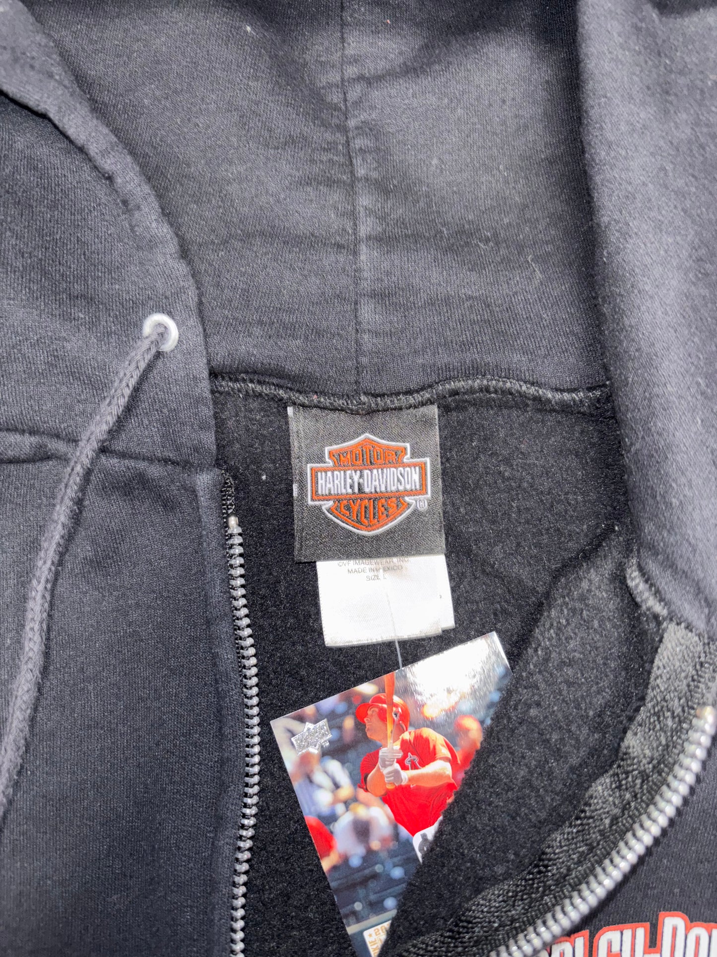 (L) Vintage 00s Harley Davidson Flaming Zip Up Hoodie