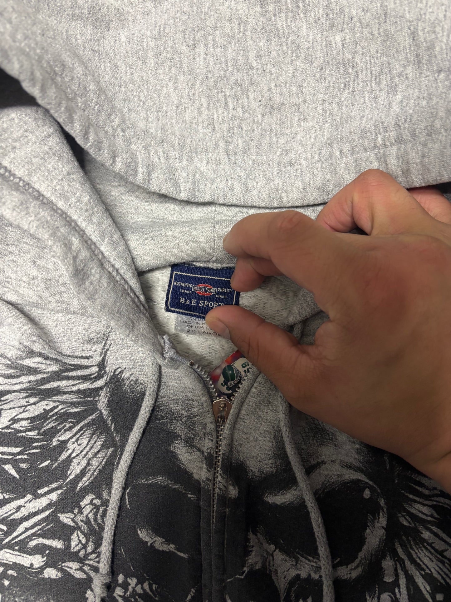 (XXL) Vintage Y2K MMA Elite Grey Zip Up Hoodie