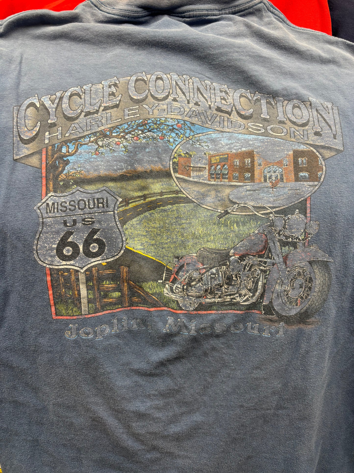 (L) Vintage 90s Harley Davidson Bears & Bikes Blue Faded T-Shirr
