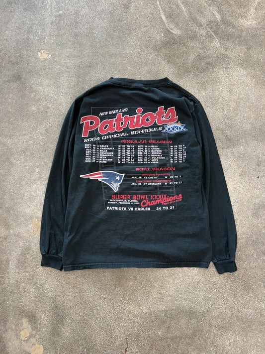 (S) Vintage Lee Sports 2004 Patriots Superbowl Long Sleeve Shirt