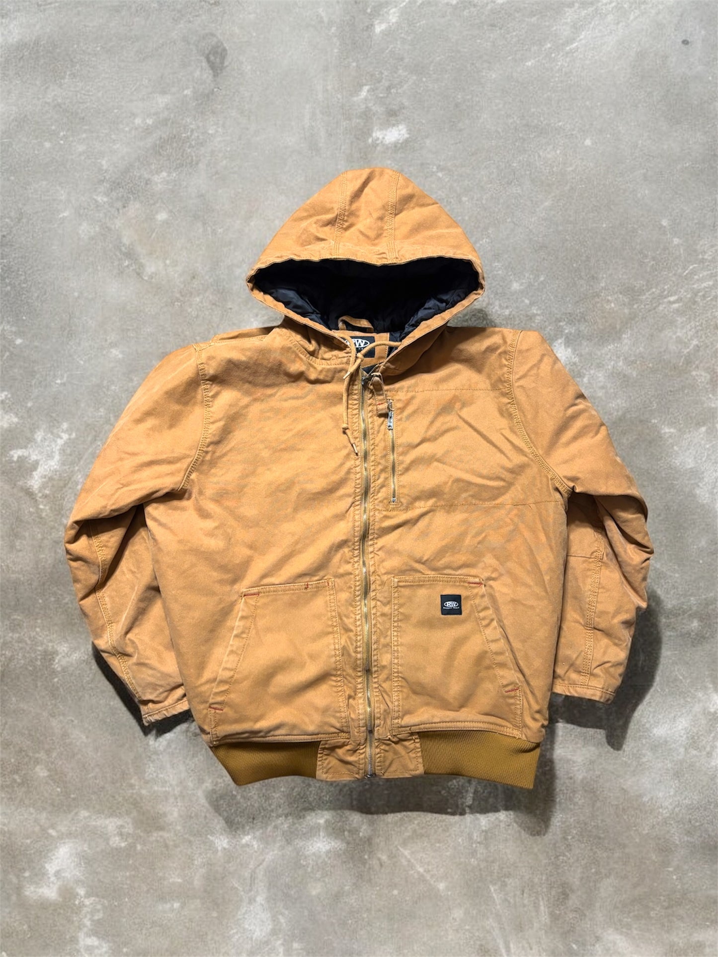 (XL) Vintage Rugged Wear Tan Hooded Jacket