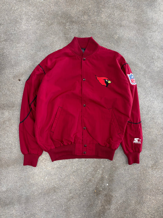 (L) Vintage 90s Starter Arizona Cardinals Button Up Lightweight Jacket
