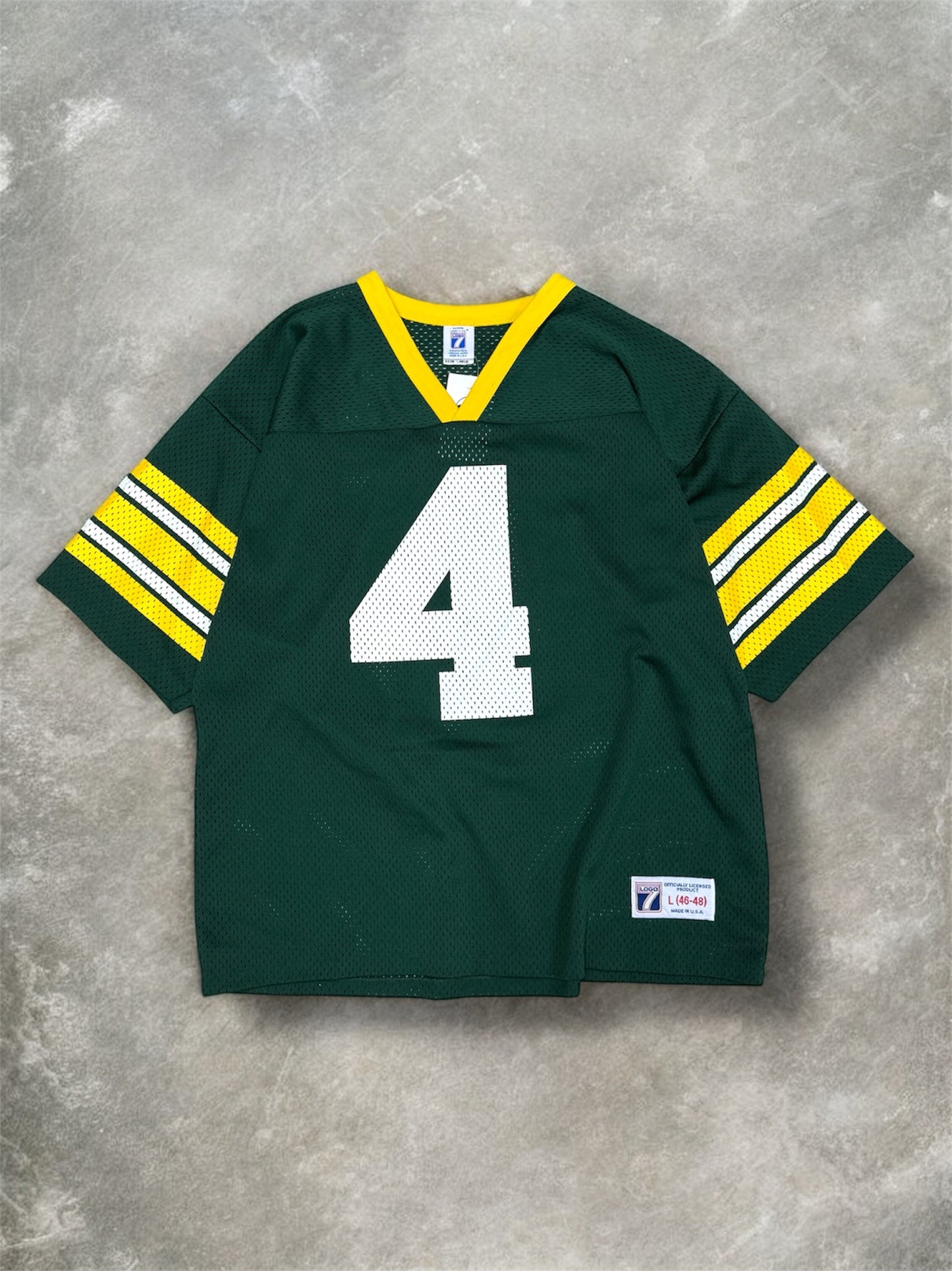 (XL) Vintage Logo 7 Brett Favre Packers Jersey