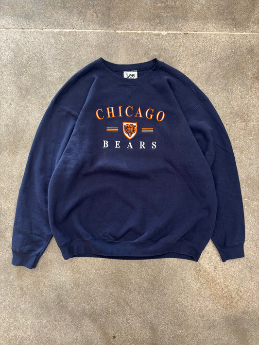 (XXL) Vintage 90s Lee Chicago Bears Navy Crewneck