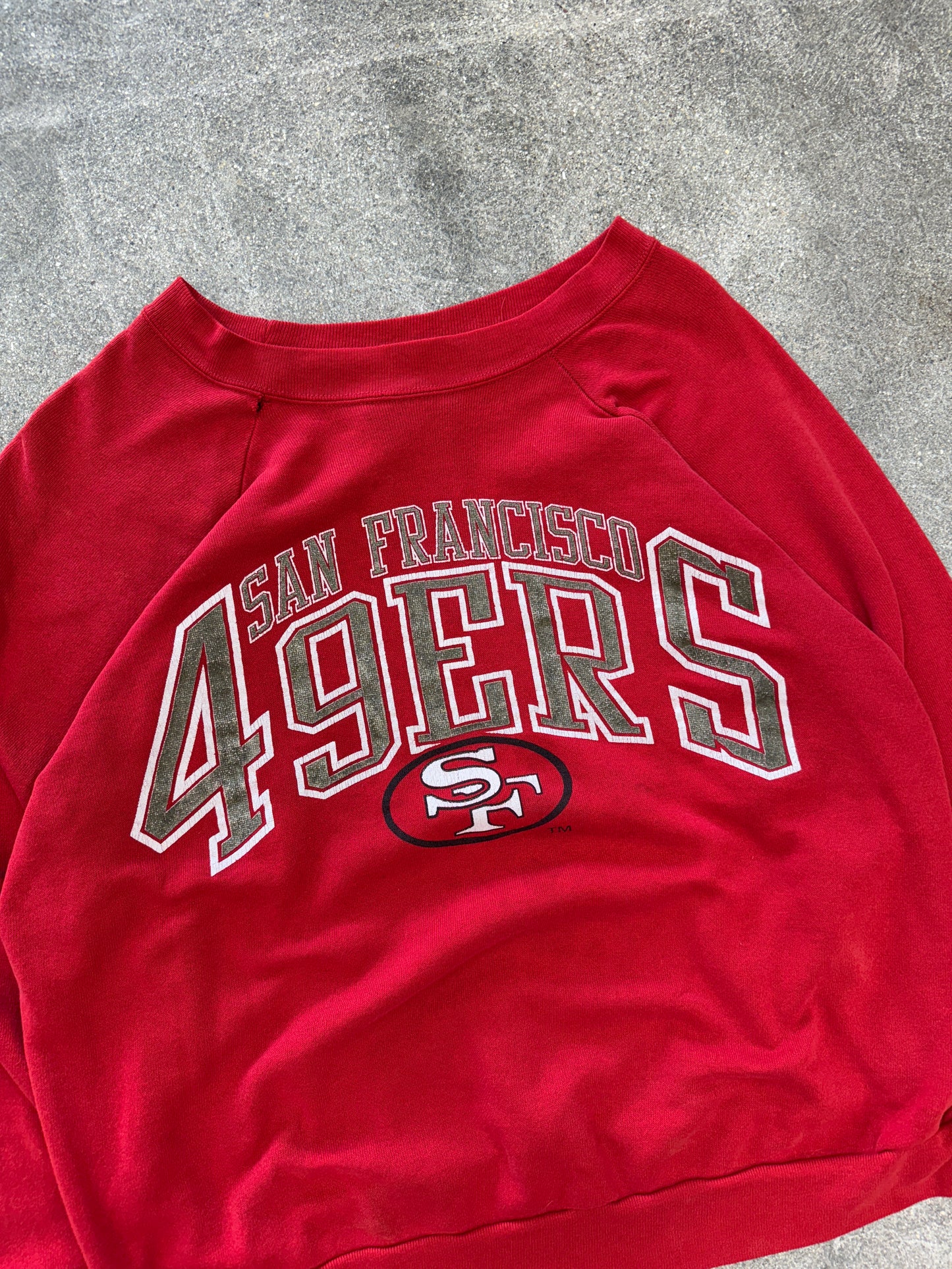 (L) Vintage Raglan Cut 49ers Crewneck