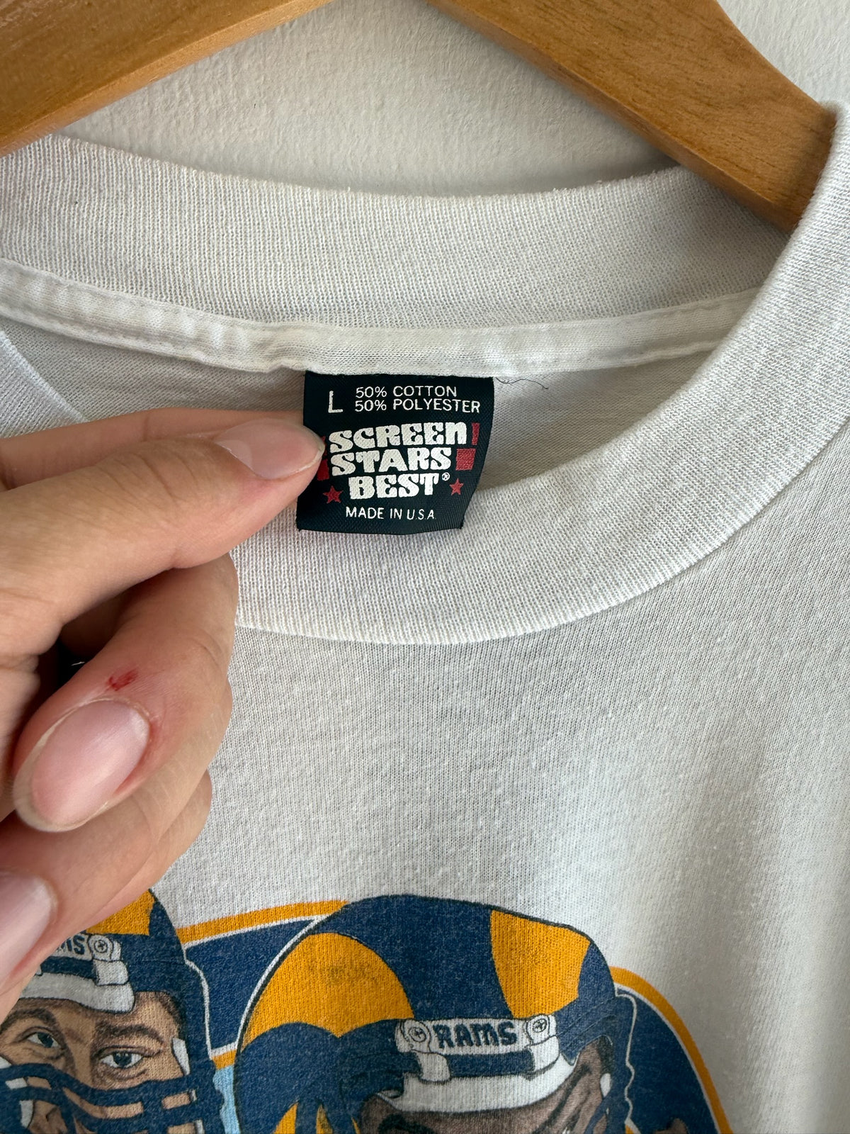 (M) 1987 Vintage Los Angeles Rams Everett & Ellard Tee