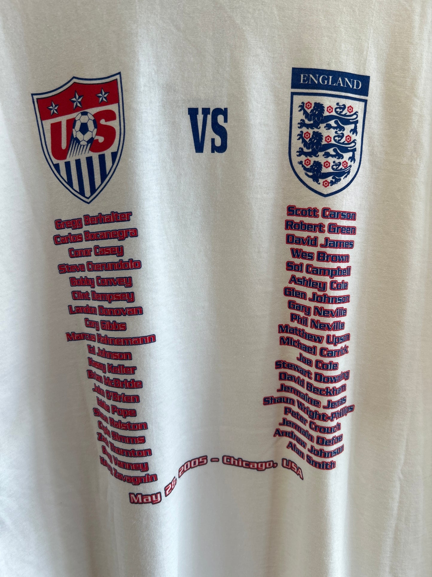 (XL) Vintage USA vs England Roster Tee