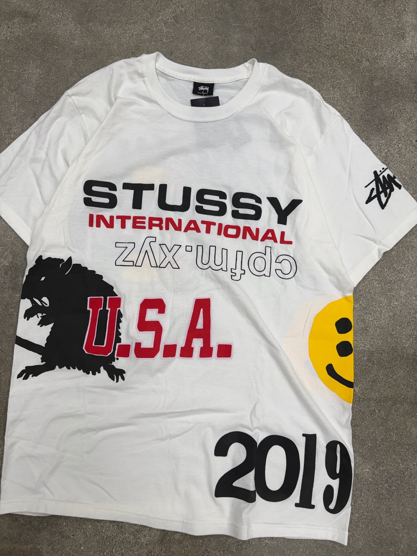 (L/XL) Stussy x CPFM Wrap Around AOP Collab Tee Shirt BNWT