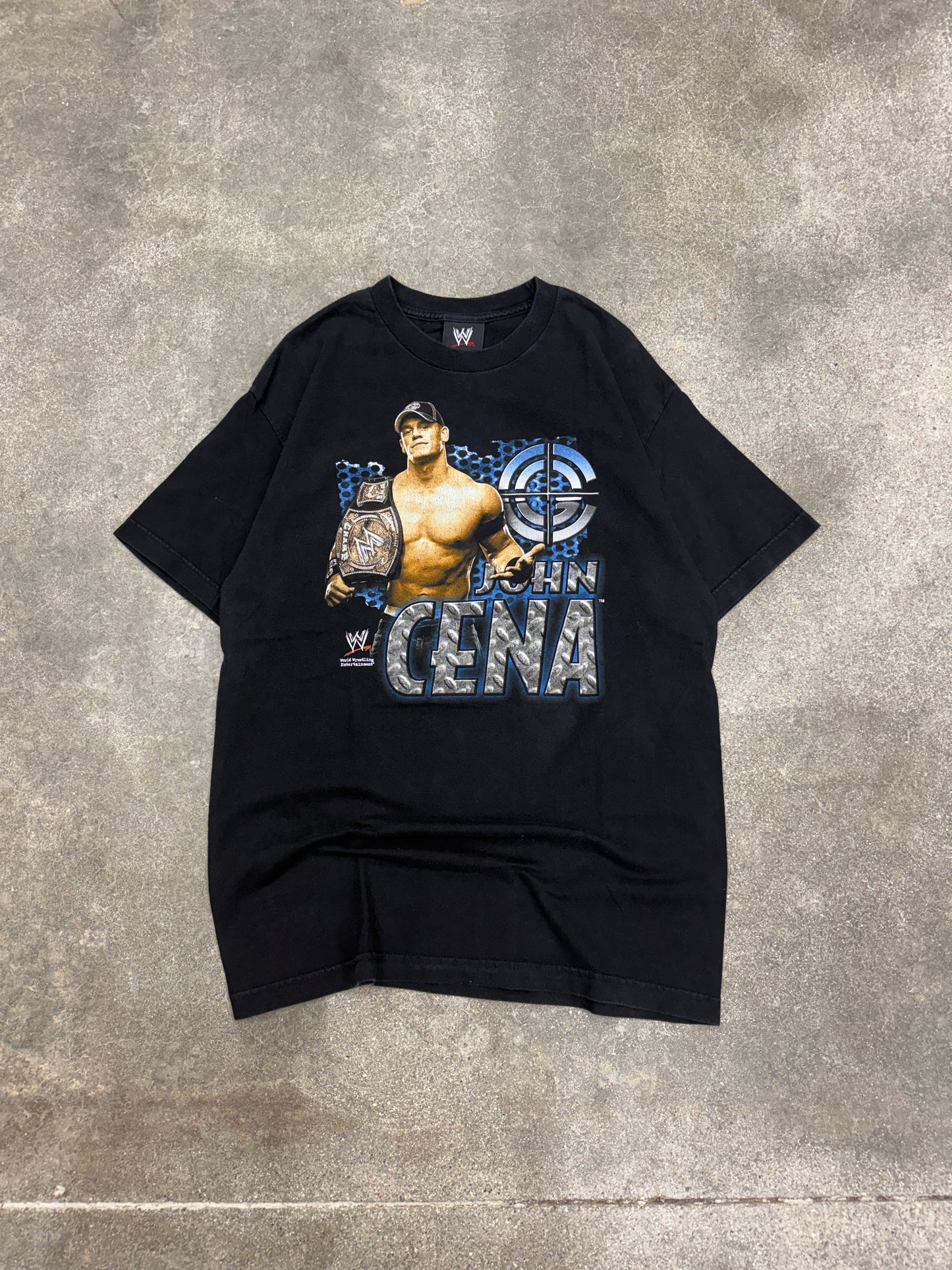 (L) Vintage WWE John Cena Chain Gang Tee Shirt