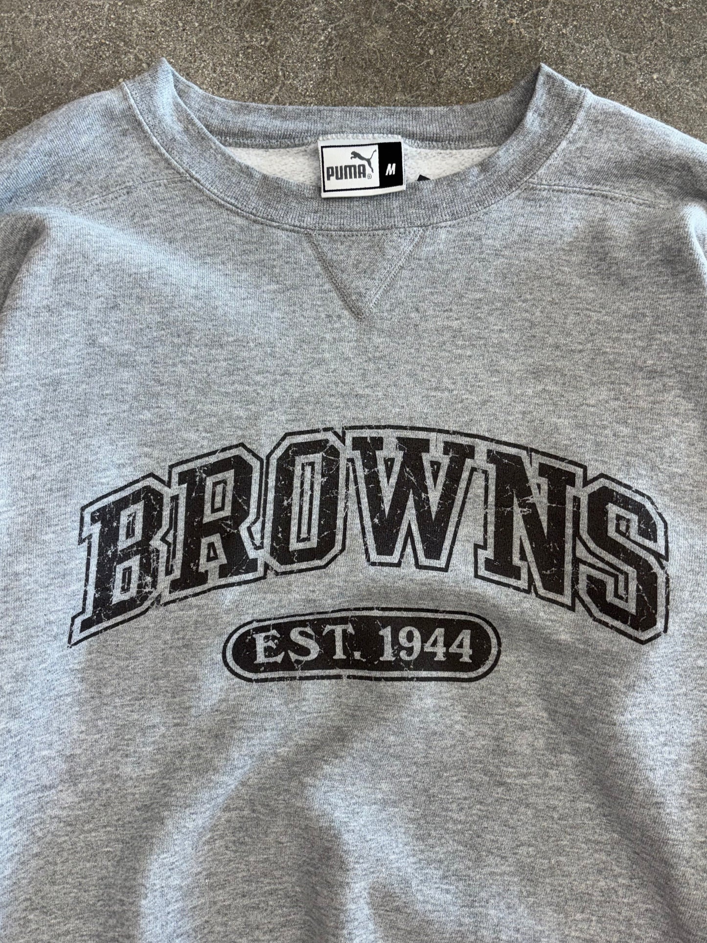 (M) Vintage 00s Puma Cleveland Browns Grey Crewneck