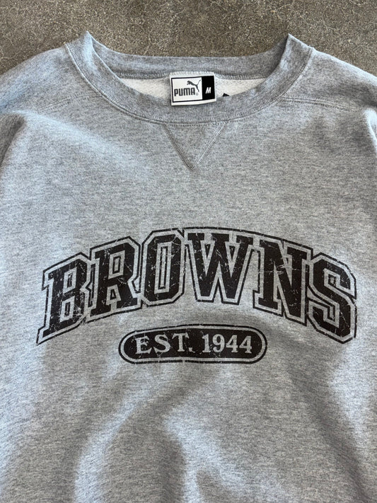 (M) Vintage 00s Puma Cleveland Browns Grey Crewneck