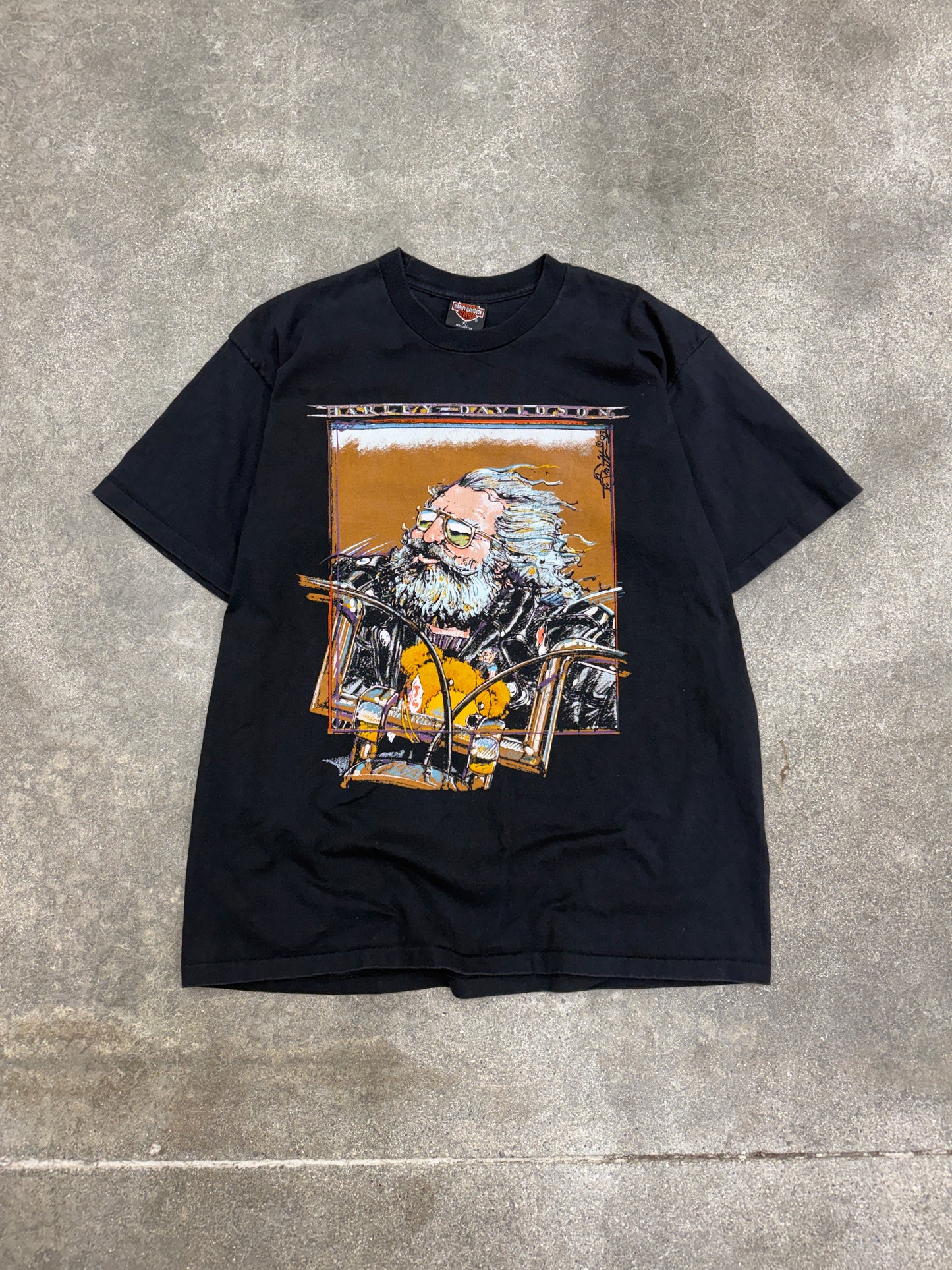 (XL) Vintage 90s Harley Davidson Jerry Garcia Grateful Dead Tee Shirt