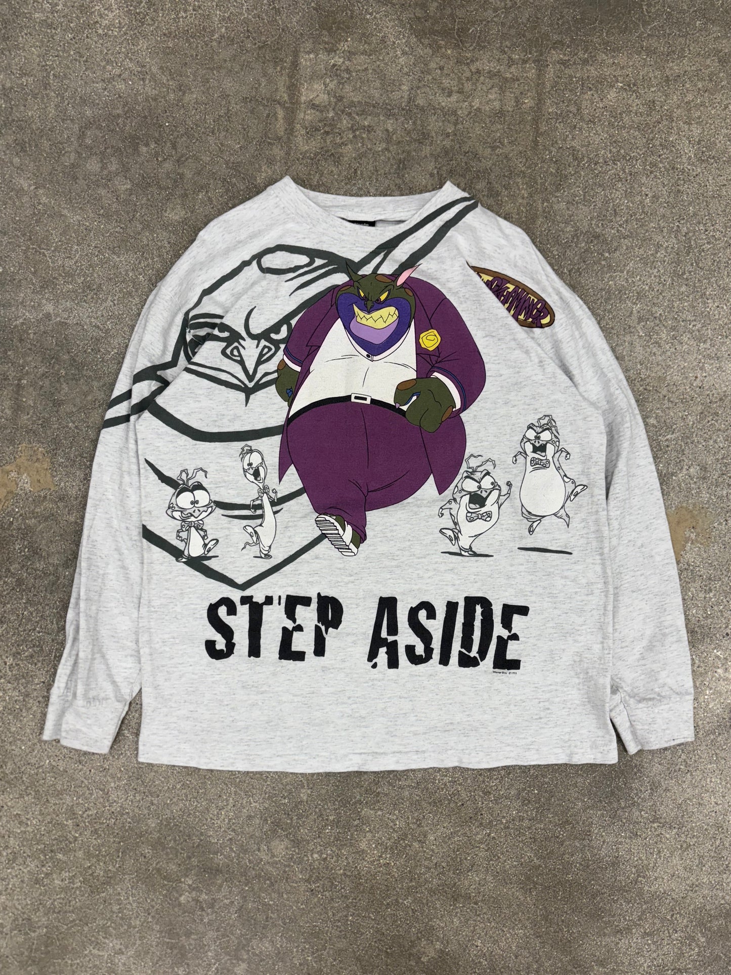 (XL) 1996 “Step Aside” Space Jam Monstars Nerdlucks AOP LS Tee