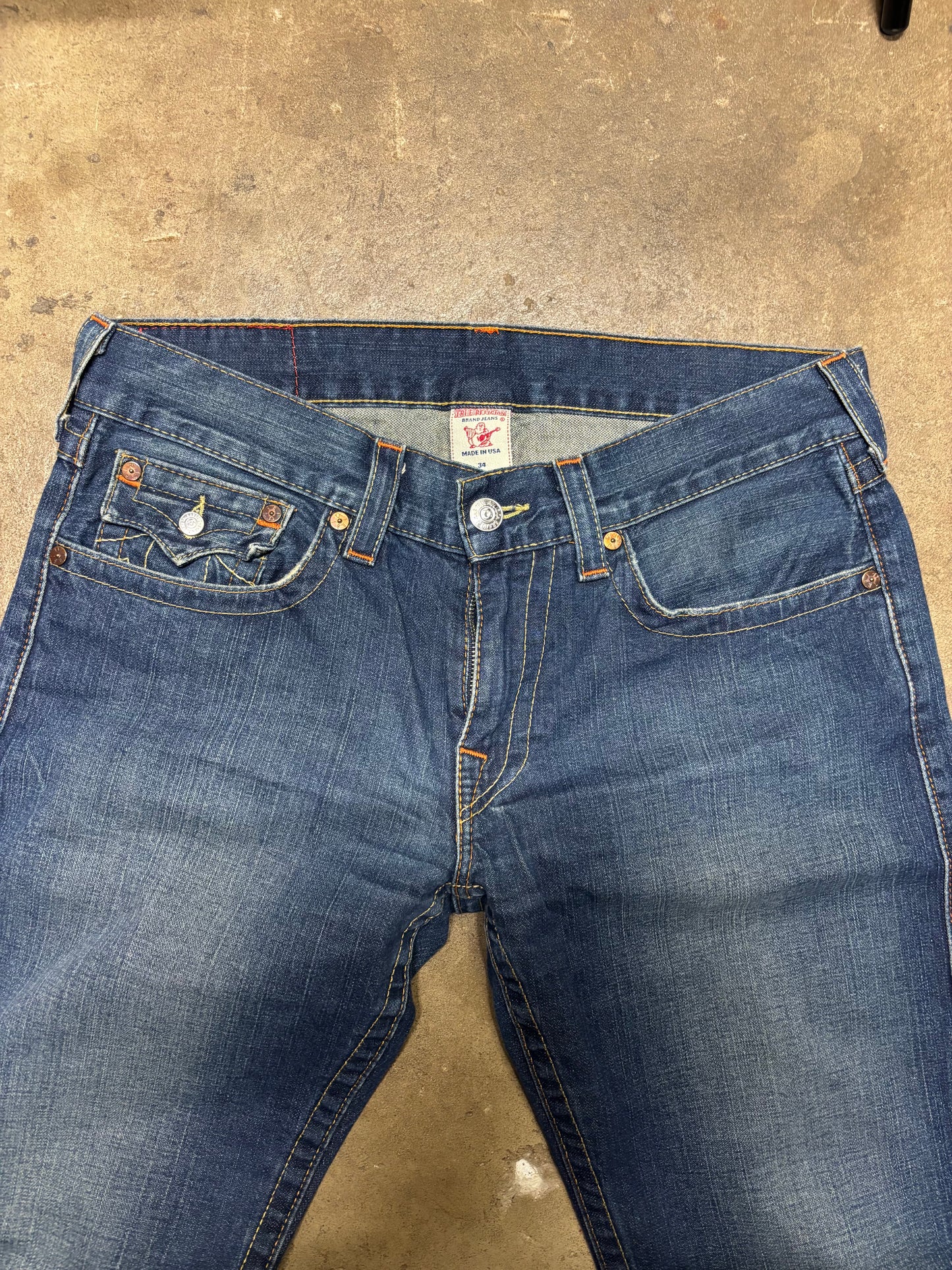 (36x34) Vintage Y2K True Religion Ricky Baggy Jeans