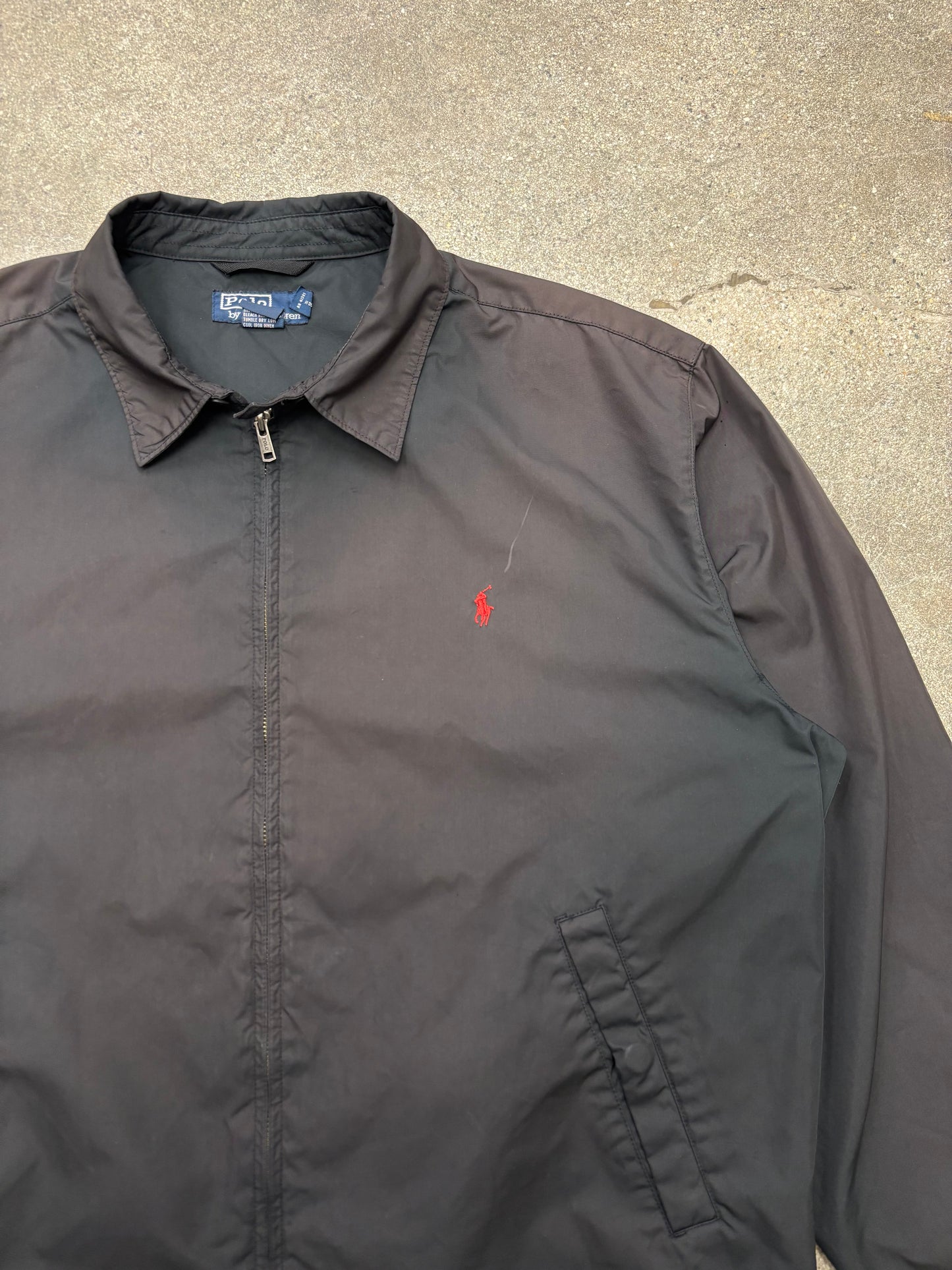 (XL) Black Faded Polo Ralph Lauren Harrington Jacket