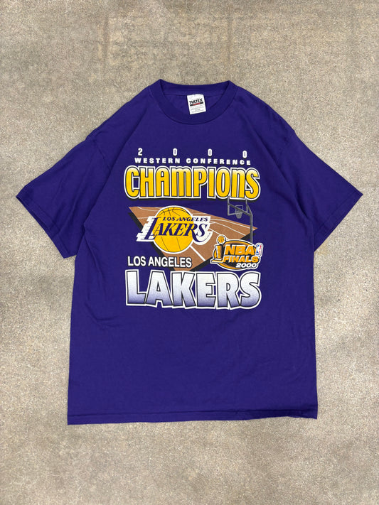 (L) Vintage 2000 Los Angeles Lakers Nba Finals Conference Champions Tee Shirt