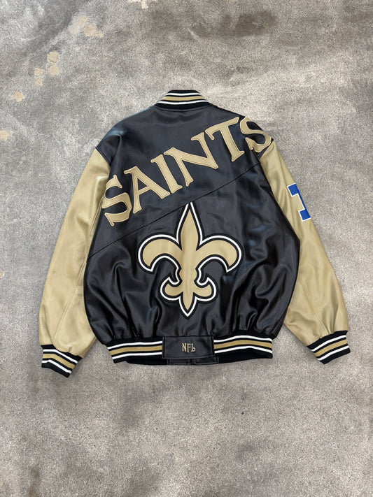 (XL) Vintage NFL Saints Leather Jacket