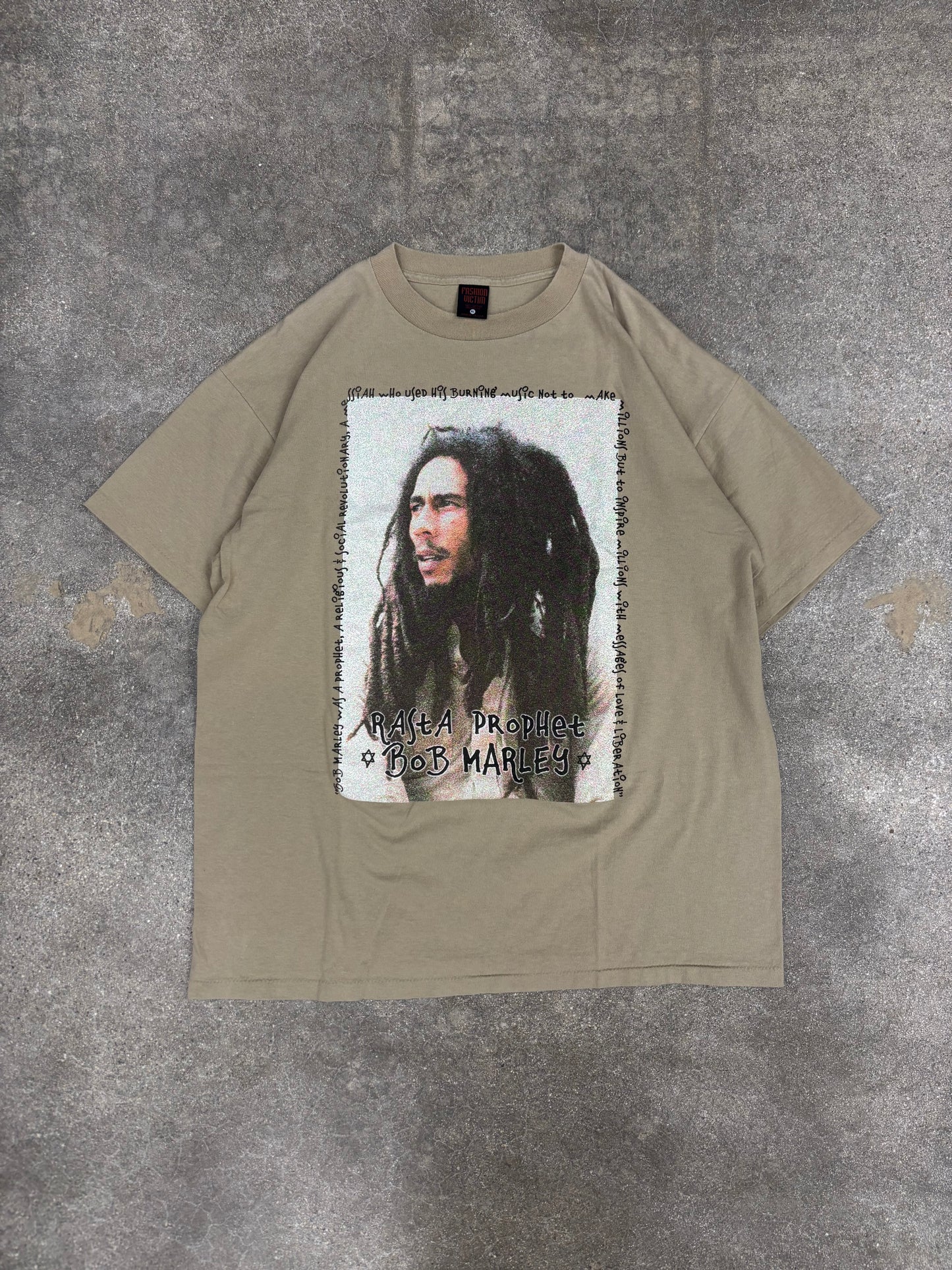 (XL) Vintage Bob Marley Rasta Prophet Fashion Victim Tag