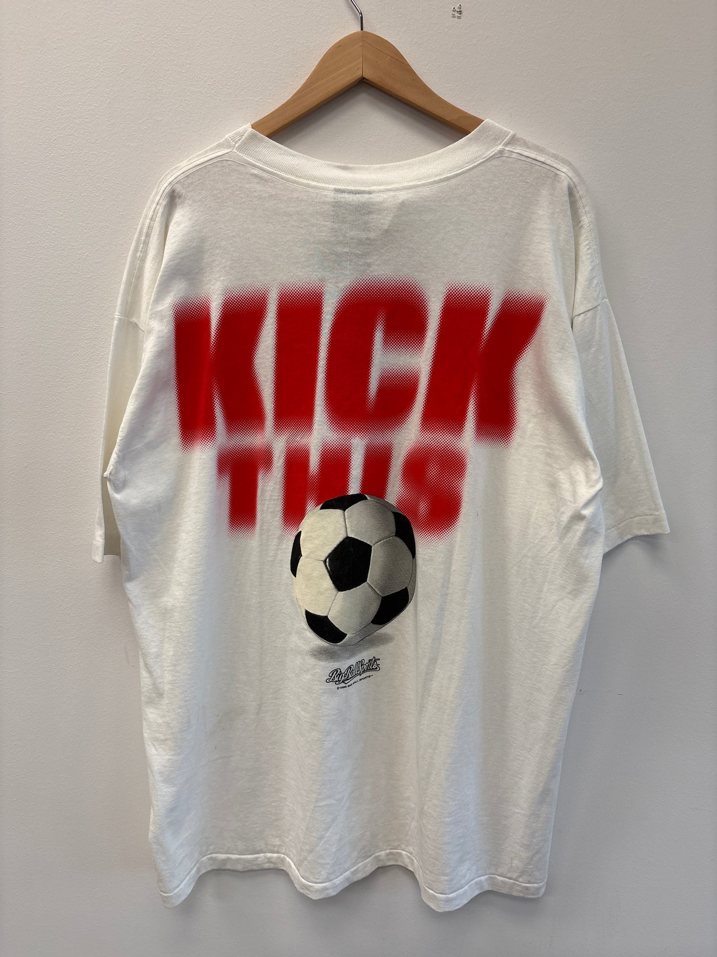 (XL) Vintage Kick This Big Ball Sports Soccer Tee Shirt