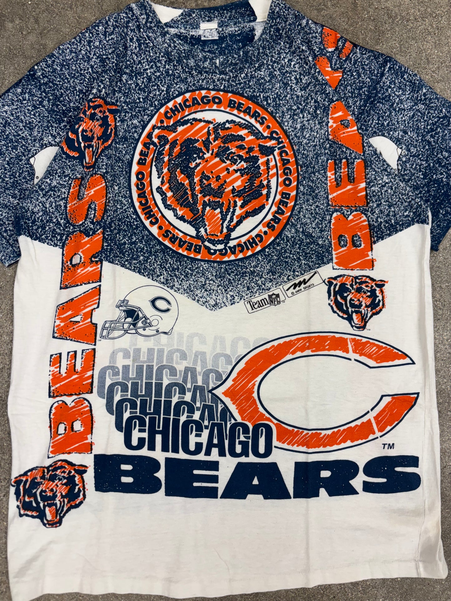 (XL) Vintage Chicago Bears AOP Tee Shirt