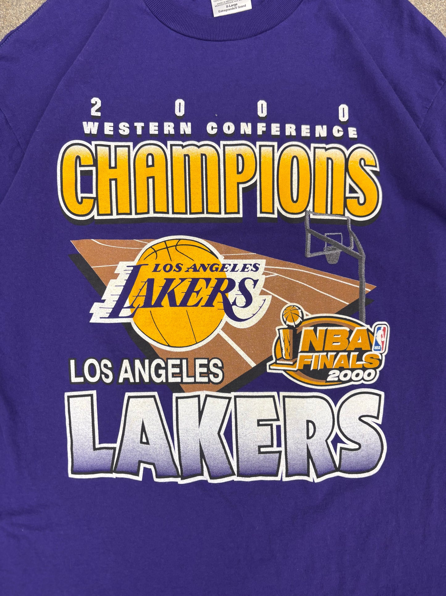 (L) Vintage 2000 Los Angeles Lakers Nba Finals Conference Champions Tee Shirt