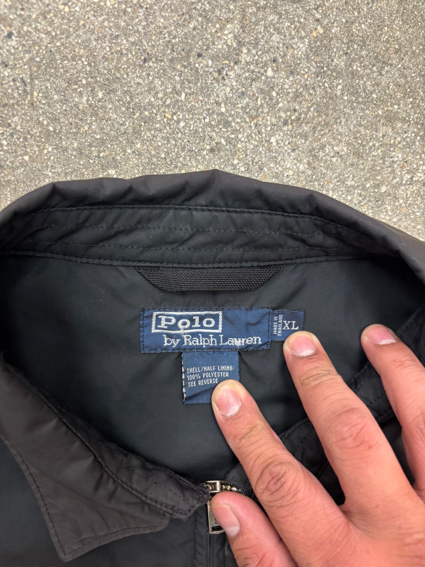 (XL) Black Faded Polo Ralph Lauren Harrington Jacket