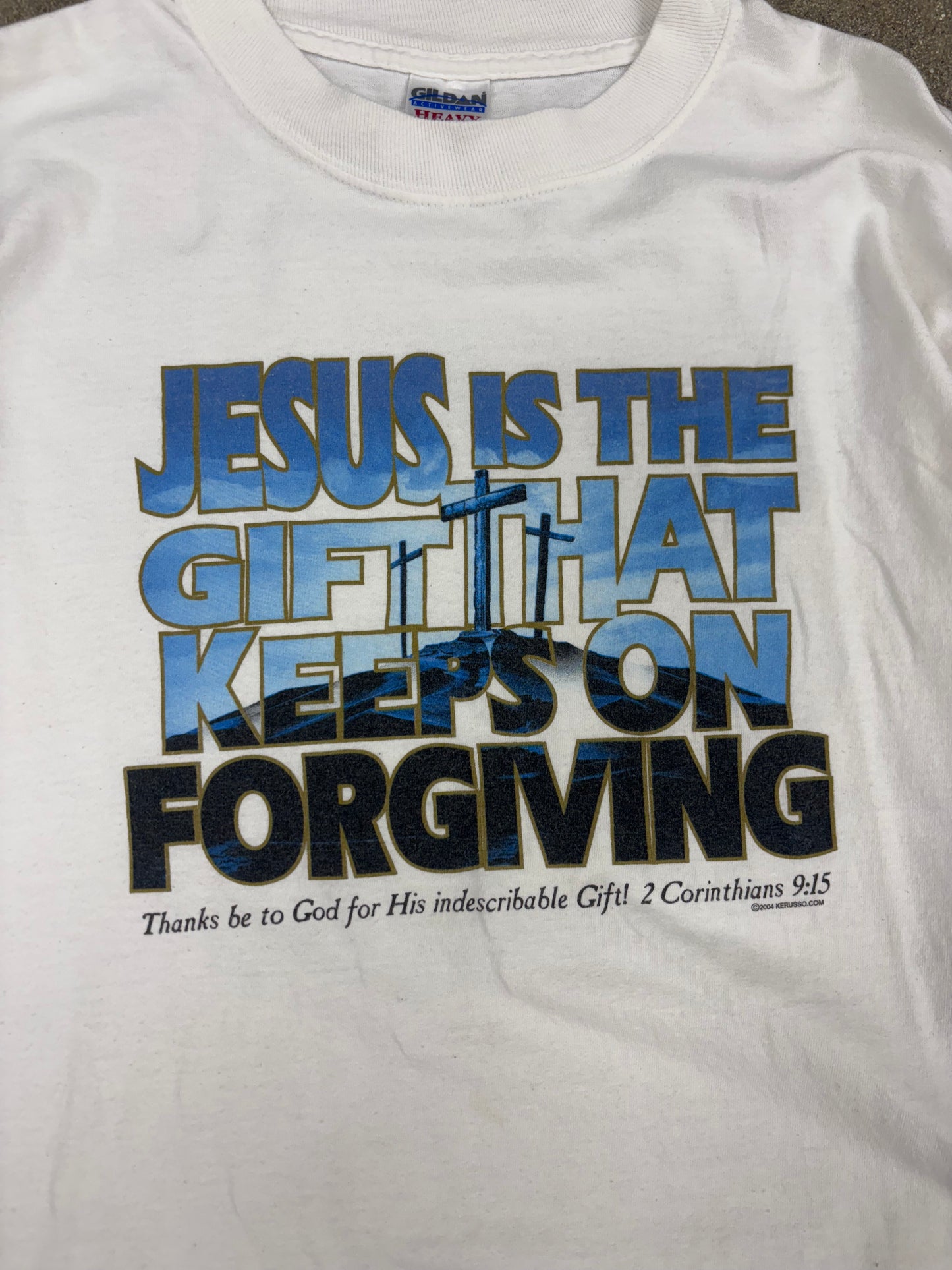 (XXL) Vintage 2004 Jesus Is The Gift That Keeps On Forgiving Longsleeve T-Shirt