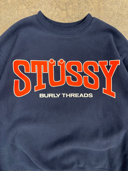 (L) Vintage Stussy Burly Threads Crewneck Sweatshirt