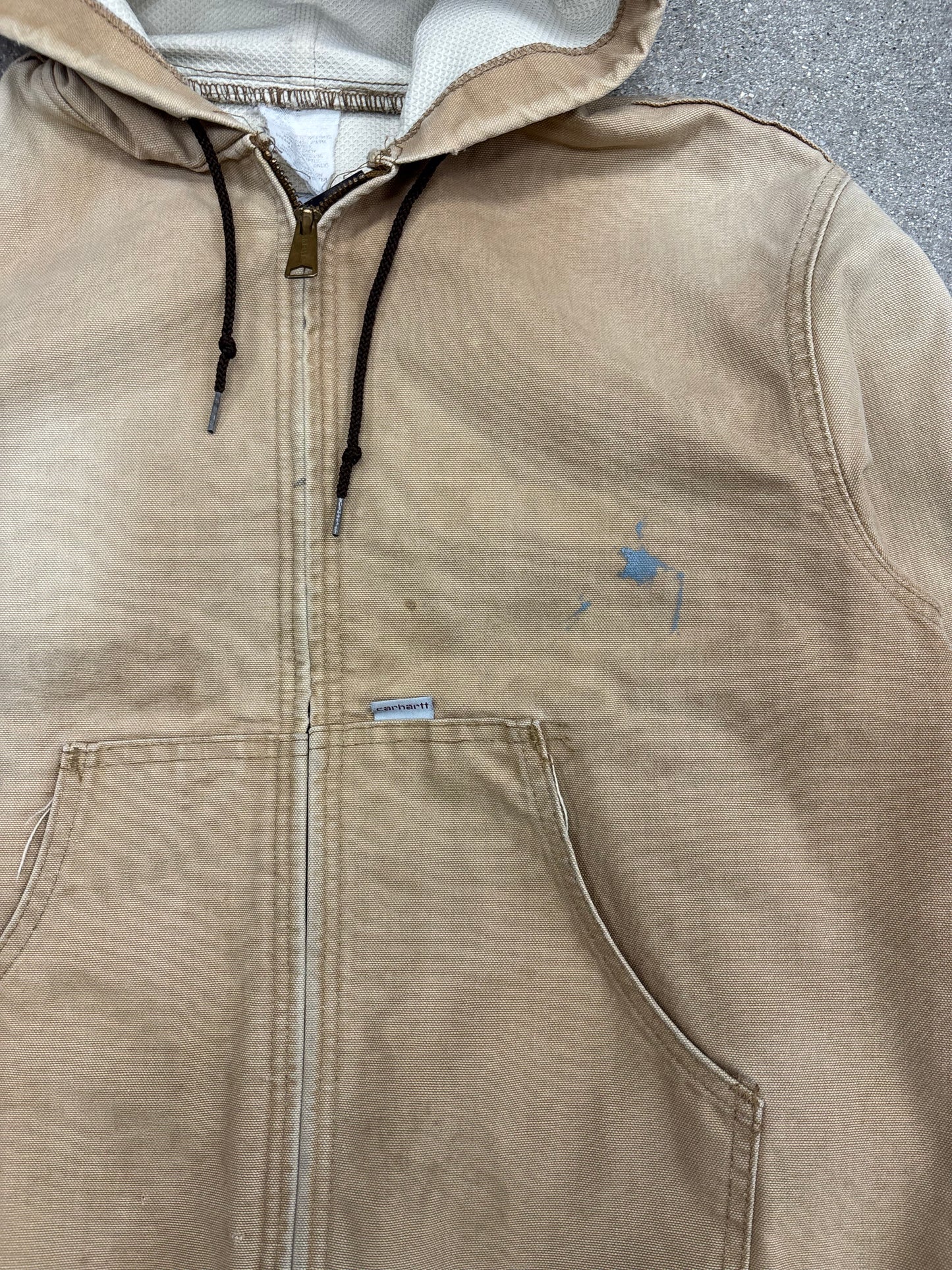 (M) Vintage 90s Carhartt Hooded Jacket Waffle Lined