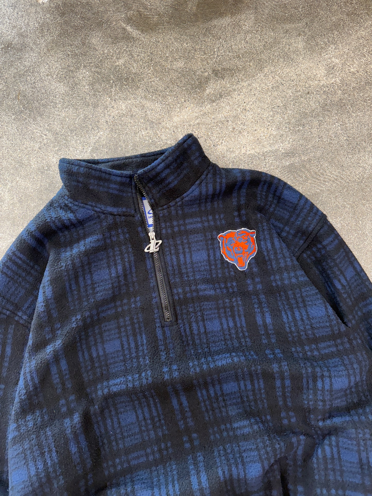 (XL) Vintage Logo Athletic Chicago Bears Quarter Zip Fleece