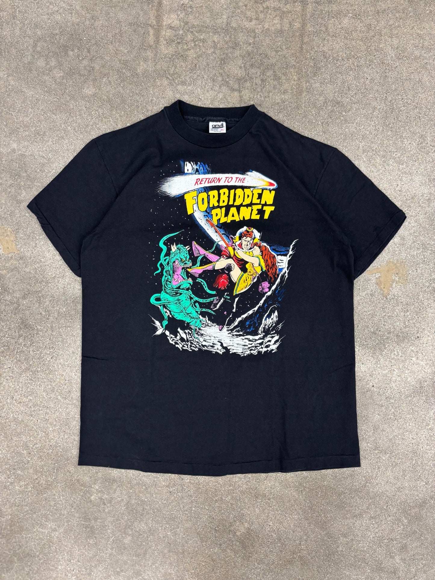 (L) Vintage Return to the Forbidden Planet Comic Graphic Tee shirt